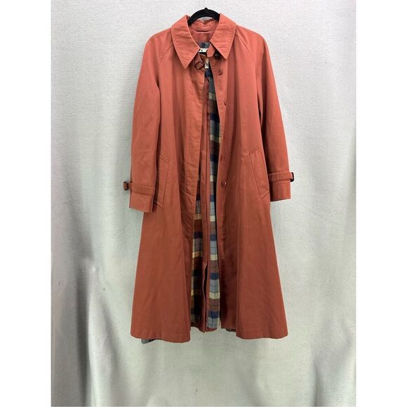 Vintage Junior Gallery Women Brown Cotton Blend Button Front Trench Coat Size 11 - Picture 6 of 12